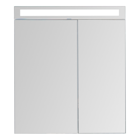 77.9007W Шкаф зеркальный Dreja Max, 70см, 2 дверца, 4 стеклянные полки, LED-освещение, белый глянец