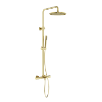 Sancos Душевая стойка с термостатом и изливом  Etna, брашированное золото, PVD покрытие