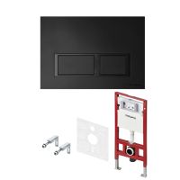 Комплект TECEspring c панелью смыва TECEspring, с прямоугольными кнопками, черный матов