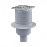 ALCAPLAST Трап 105 105/50, подводка – прямая, решетка – нержавеющая сталь, гидрозатвор – мокрый