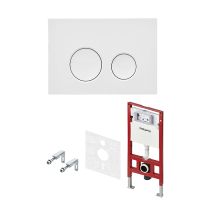 Комплект TECEspring Base, панель смыва LT с круглыми кнопками, белый глянцевый