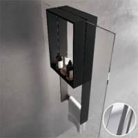 Полка с полотенцедержателем 35х90 см Novellini Frame, цвет Silver