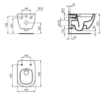 IS TESI Rimless+ Унитаз подвесной  безободковый, Silk Black (Черный матовый)