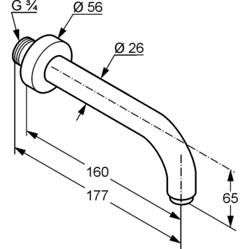 Излив для ванны KLUDI BOZZ черный матовый 3850539