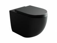 Ceramicanova Унитаз напольный пристенный Metropol Rimless,с ультратонким сид.,микролифт,черный мат.