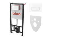 ALCAPLAST Инсталляция с белой глянцевой кнопкой M570