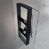 Полка тройная с крючком 35х90 см Novellini Frame, цвет Black Matt