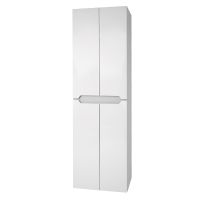 Dreja QL50, Пенал подвесной/напольный, 50 см, универс., 4 дверцы, 4 стеклянные полки, белый глянец