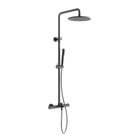 Sancos Душевая стойка с термостатом и изливом  Etna, вороненая сталь