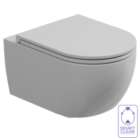 Подвесной унитаз GSG Like (безободковый) Smart Clean, СЕТ с крышкой и креплением, белый глянцевый