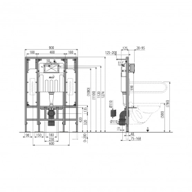 ALCAPLAST Инсталляция для унитаза, сухая установка, для людей с ограниченными возможностями