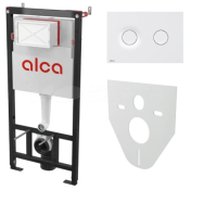 ALCAPLAST Set инсталяционный с кнопкой белый-мат и шумоизоляцией AM101/1120-4:1 M1976-VE-01