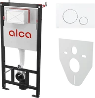 ALCAPLAST Инсталляция с белой кнопкой M670