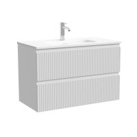 Sancos Тумба подвесная Snob R, два ящика, доводчики скрытого монтажа 790х390х500, Bianco