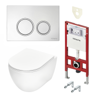 Комплект TECEspring, панель смыва с кругл кнопками, хром глянц., унитаз модель R в усил. упак.