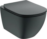 IS IDEALMOOD Aquablade подвесной унитаз с сиденьем и крышкой с микролифтом, Silk Black (черный мат)