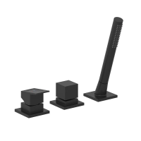 KLUDI-DECUS однорычажный смеситель для ванны и душа, 3 отв., без излива, черный мат