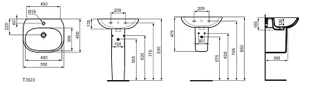 IS TESI Раковина 55 см (тонкий бортик)