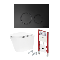 Комплект TECEspring, панель смыва с кругл кнопками, черный матовый, унитаз модель K