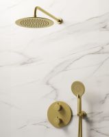 IO Встраиваемый комплект для душа термостатический ROUND (3082OR+3025OR+3059OR) браш.золото