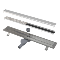 ALCAPLAST Дренажный канал из нержавейщей стали с двусторонней решеткой, 650мм