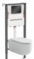 Комплект Подвесной унитаз Ulma Rimless CN4006 + Система инстал. Balance кнопка Square CN121002MB чер