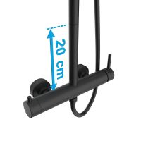 IO Удлинитель душевой штанги INVERTER R 20см, черный