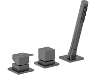 KLUDI-DECUS однорычажный смеситель для ванны и душа, 3 отв., оружейная сталь