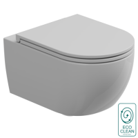 Подвесной унитаз GSG Like (торнадо) Eco Clean, СЕТ с крышкой и креплением, белый глянцевый