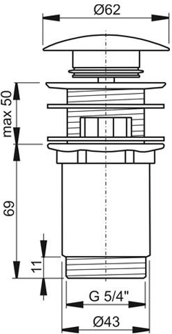Слив для умывальника (черный) CLICK-CLACK Ravak
