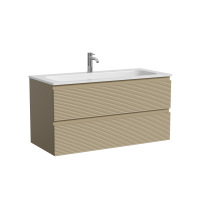 SANCOS Тумба подвесная Folk 995х445х500, c двумя ящиками оснащенными доводчиками, Капучино, арт.FL10