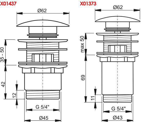 Слив для умывальника (хром) CLICK-CLACK Ravak короткий