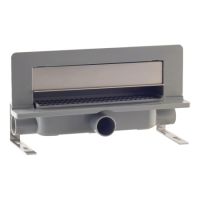 OMP Tea Трап Intramura 35 см, пристенный, решетка под плитку, гидрозатвор, ABS, горизонтальный выход