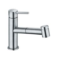 Смеситель для кухни KLUDI STEEL 125 мм, с выдвижным изливом, нержавеющая сталь