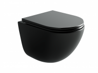 Ceramicanova унитаз подвесной Vogue Торнадо, с ультратонким сиденьем с микролифтом, черный матовый