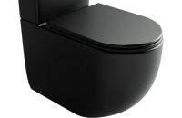 Ceramicanova Чаша унитаза METROPOL Торнадо, ниж. под, глуб. смыв, креп. и сид.-крыш.,черный матовый