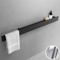 Полка с полотенцедержателем 80 см Novellini Frame, цвет Silver