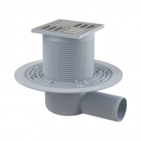ALCAPLAST Трап 105×105/50 мм боковой сток, решетка из нерж/стали, гидрозатвор комбинированны