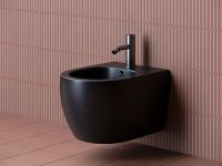 Ceramicanova Подвесное биде PLAY, отверстие под смеситель, с крепежом, черый матовый