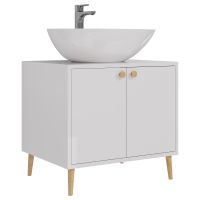 *Dreja LUNO 60см, Тумба напольная, 2дв., белый глянец, под ум. Триумф