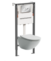 Комплект Подвесной унитаз MONO Rimless + Система инсталляции Balance кнопка Circle, хром глянцевый