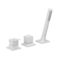 KLUDI-DECUS однорычажный смеситель для ванны и душа, 3 отв., без излива, белый мат