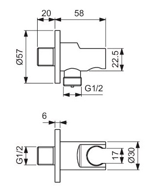 IS Шланговое подключение IDEALRAIN, 1/2", PVD Magnetic Grey (Магнит) 