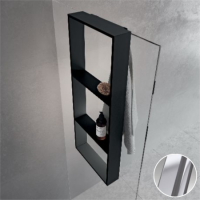 Полка тройная с крючком 35х90 см Novellini Frame, цвет Silver