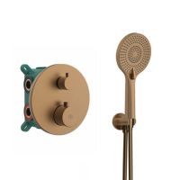 IO Round Встраиваемый термостат на 2/3 выхода с гарнитуром, медь