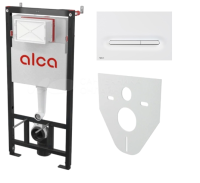 ALCAPLAST Set инсталяционный с кнопкой белый-мат и шумоизоляцией 