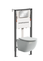 Комплект Подвесной унитаз FORMA Rimless + Система инсталляции Balance кнопка Square, хром глянцевый