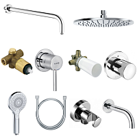 KLUDI BOZZ  Душевой комплект на три потребителя (10 в 1), хром 