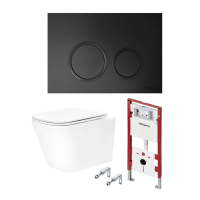 Комплект TECEspring, панель смыва с кругл кнопками, черный матовый, унитаз модель S