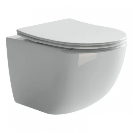 Комплект Подвесной унитаз FORMA Rimless + Система инсталляции Balance кнопка Circle, черный матовый